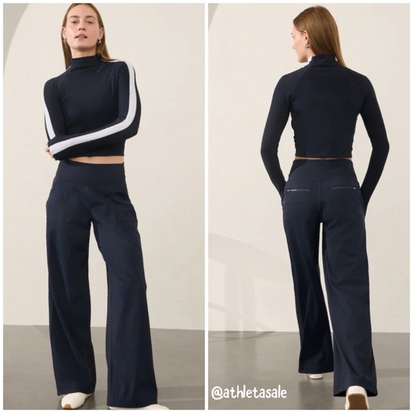NWT Athleta Venice Wide Leg | Navy - Picture 1 of 5